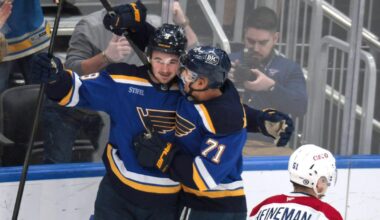 What are the Blues' options on the third line?