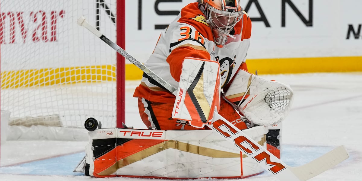 Red Wings acquire goalie John Gibson from the Ducks in a trade at the NHL draft