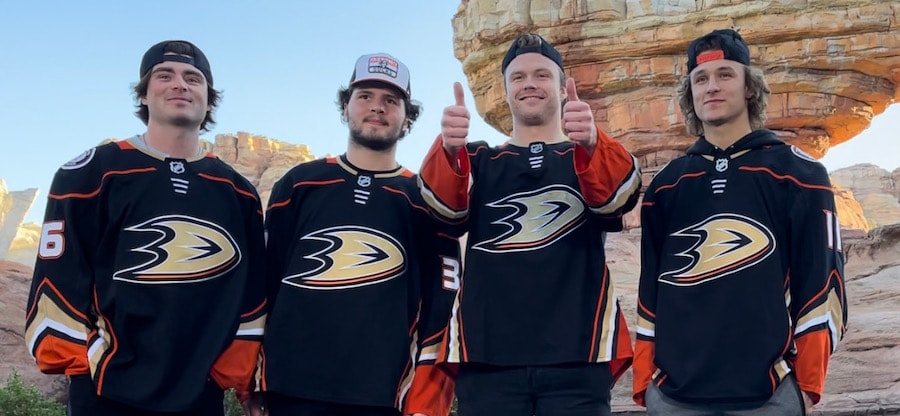 Anaheim Ducks hockey team at Cars Land