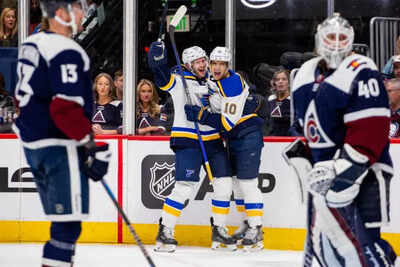 <p><em>Brayden Schenn with St. Louis Blues teammates (via Getty Images)</em></p><p><em><br></em></p> “This is what you train for”: Captain Brayden Schenn leads St. Louis Blues into Stanley Cup Playoffs with thrilling victory over Utah Hockey Club