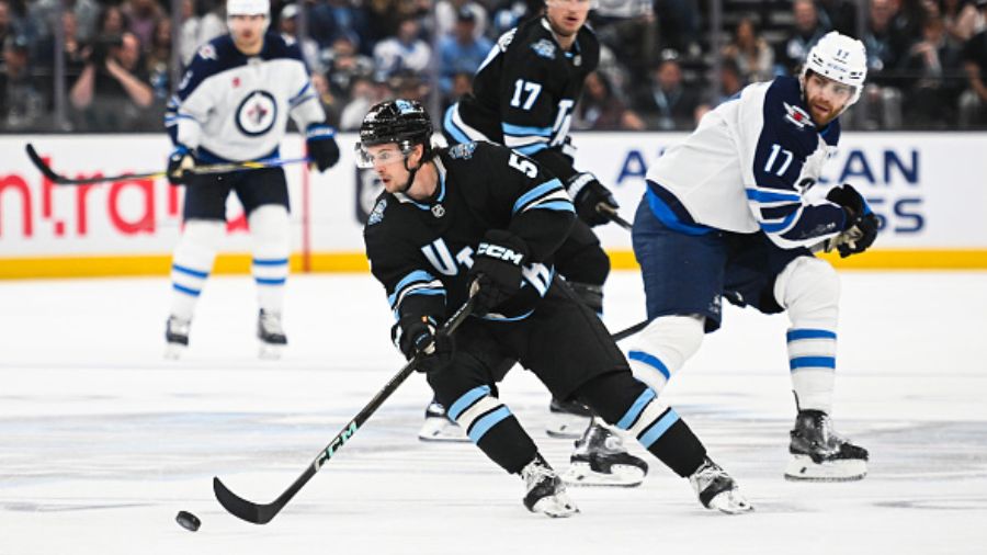 Kailer Yamamoto #56 of the Utah...