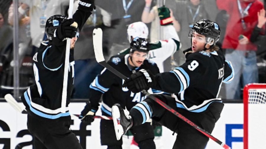 Clayton Keller Leads Utah To Victory Over Jets Despite Eye Injury