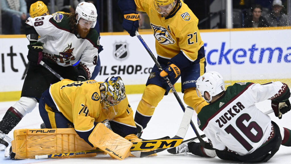 Coyotes blow late lead and lose in overtime to Nashville Predators