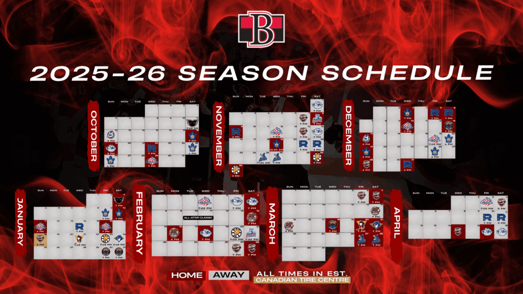 Belleville Sens and American Hockey League release 2025-26 regular season schedule – Belleville Sens
