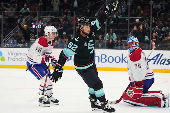 Mountour scores fastest OT goal in NHL history in Kraken's comeback win over Canadiens
