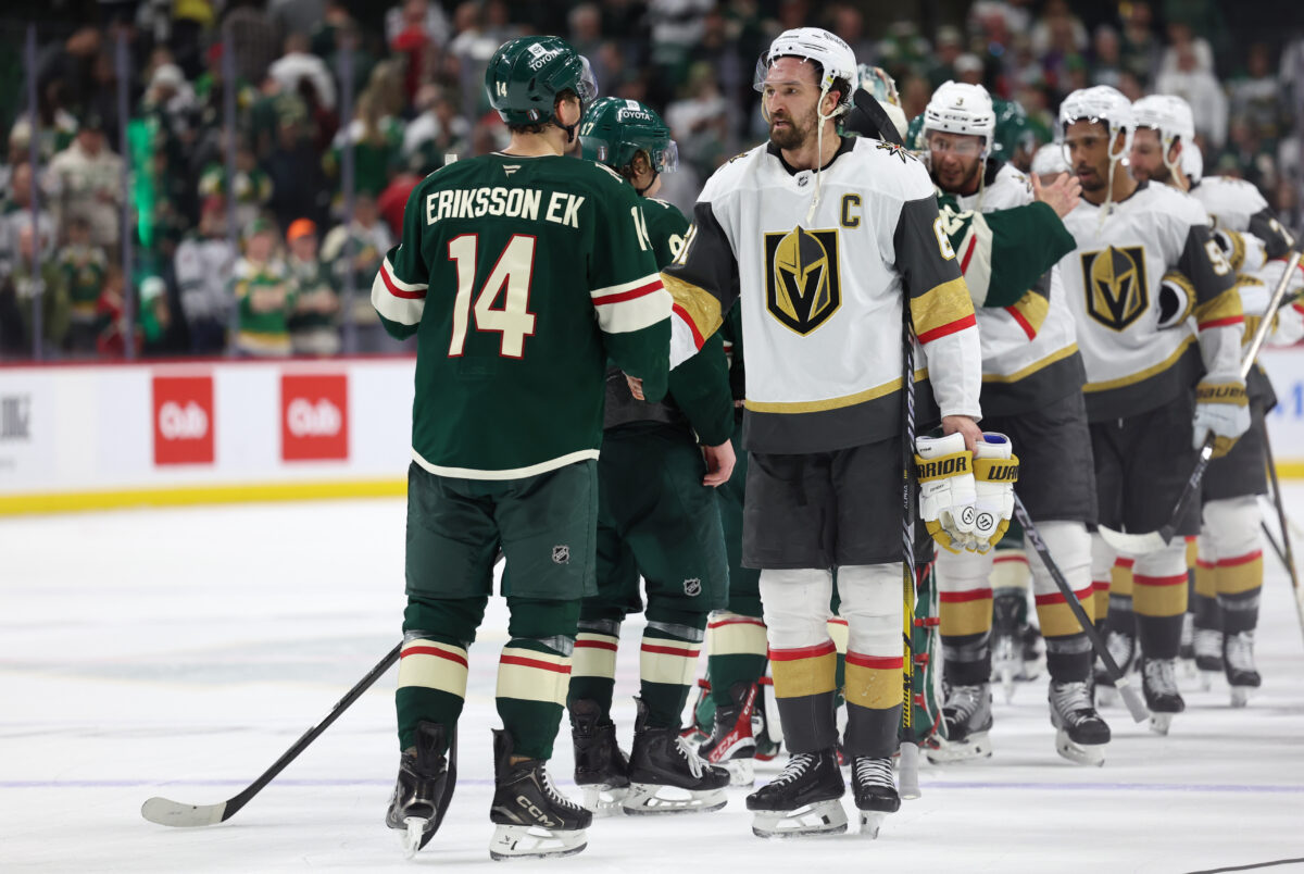 Vegas Golden Knights Minnesota Wild Handshake