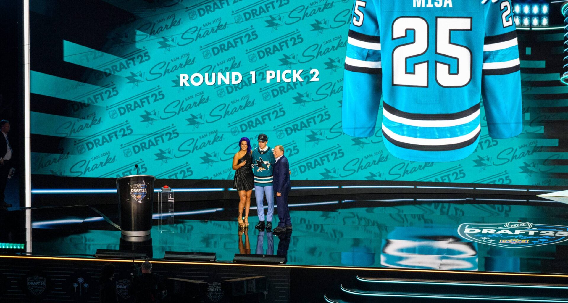 San Jose Sharks forward Michael Misa picked at the NHL Draft.