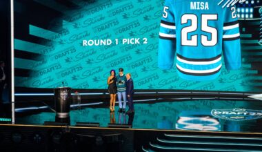 San Jose Sharks forward Michael Misa picked at the NHL Draft.