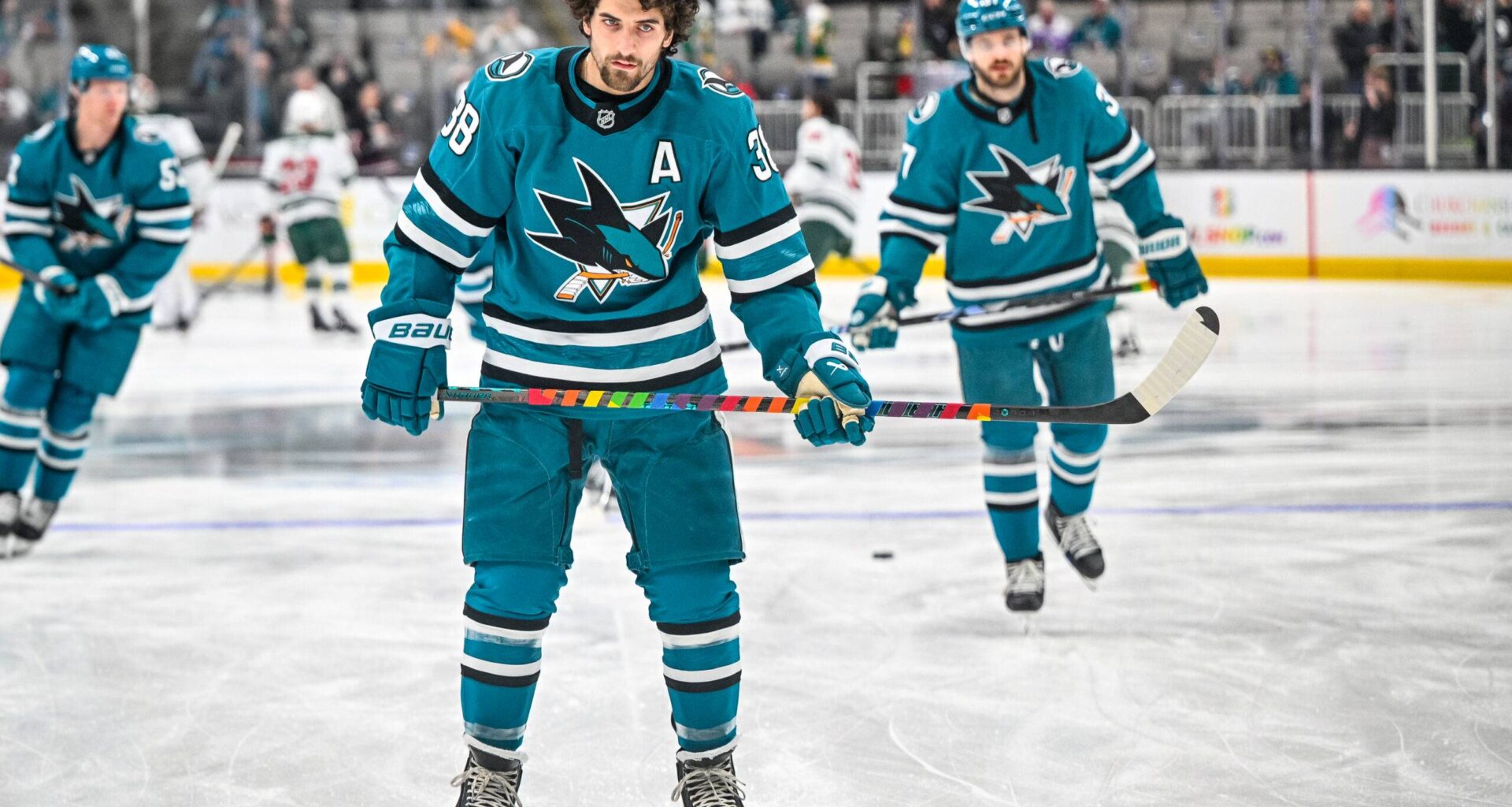 San Jose Sharks defenseman Mario Ferraro.