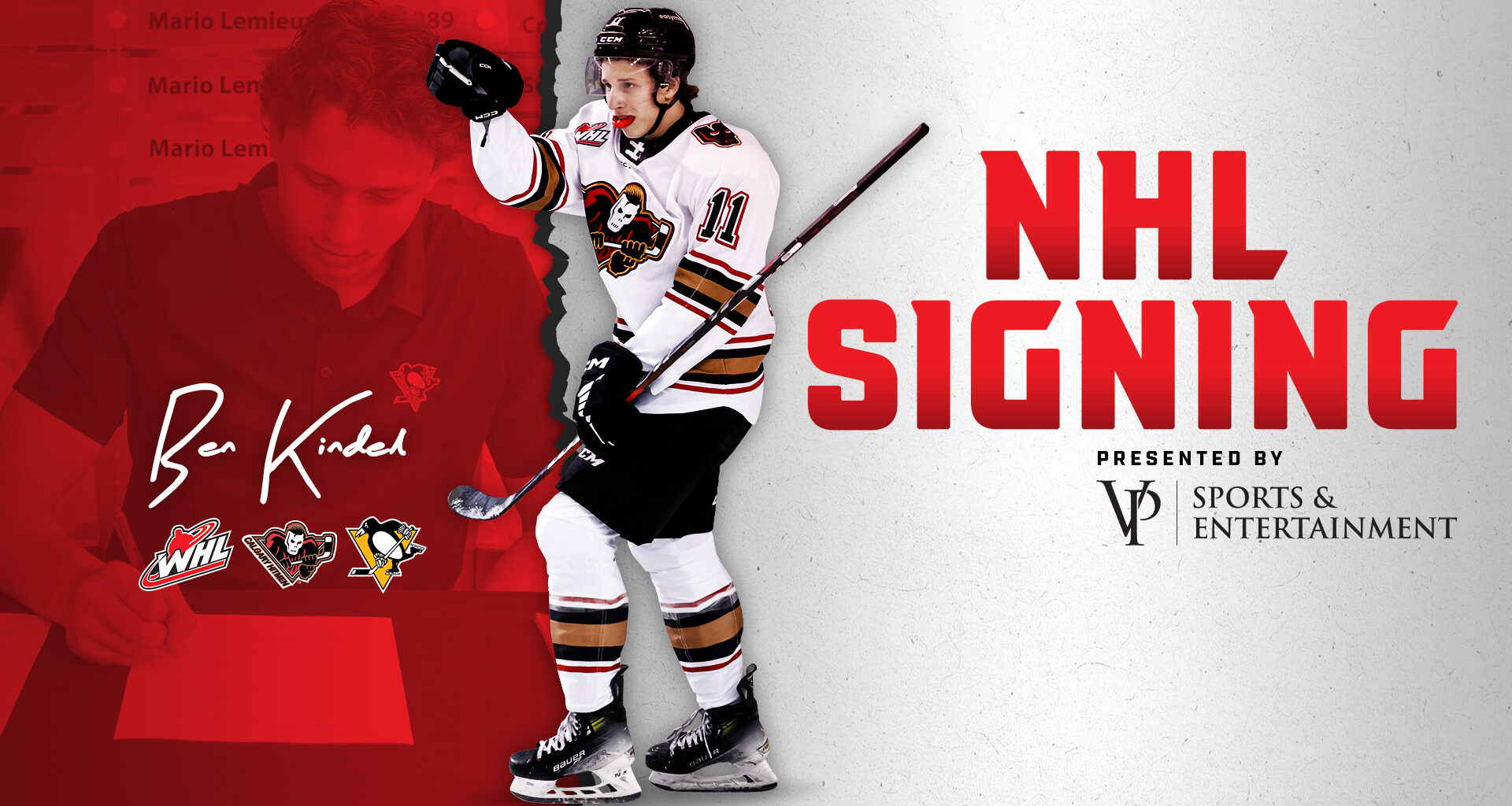 VP Sports & Entertainment presents: Hitmen alternate captain Kindel signs entry-level contract with Pittsburgh Penguins