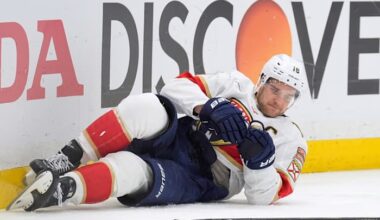 Barkov misses final 10 minutes of Panthers' win after taking hit from Lightning's Hagel