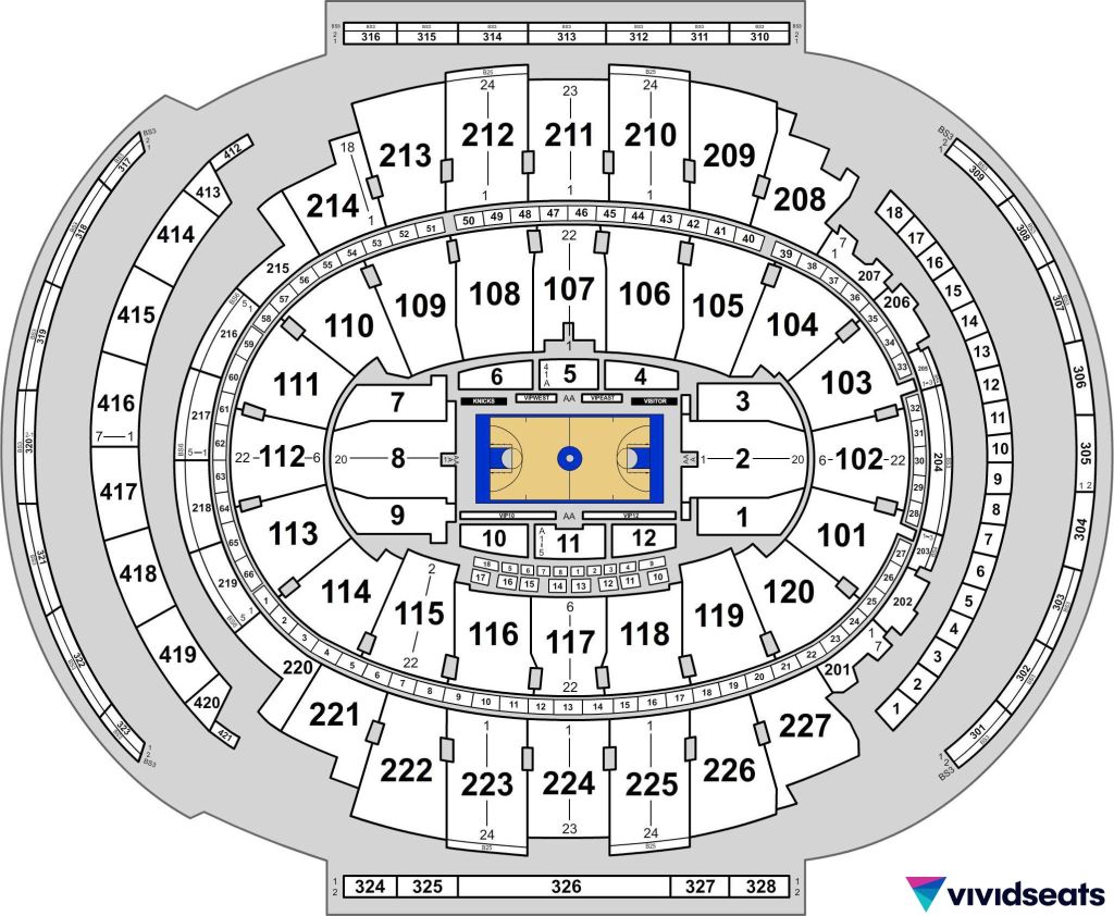A map of New York City's Madison Square Garden.