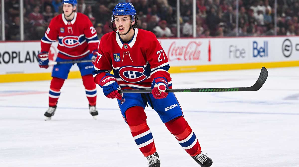 Montreal Canadiens center Alex Barre-Boulet (27) tracks the play against the Ottawa Senators during the second period at Bell Centre.