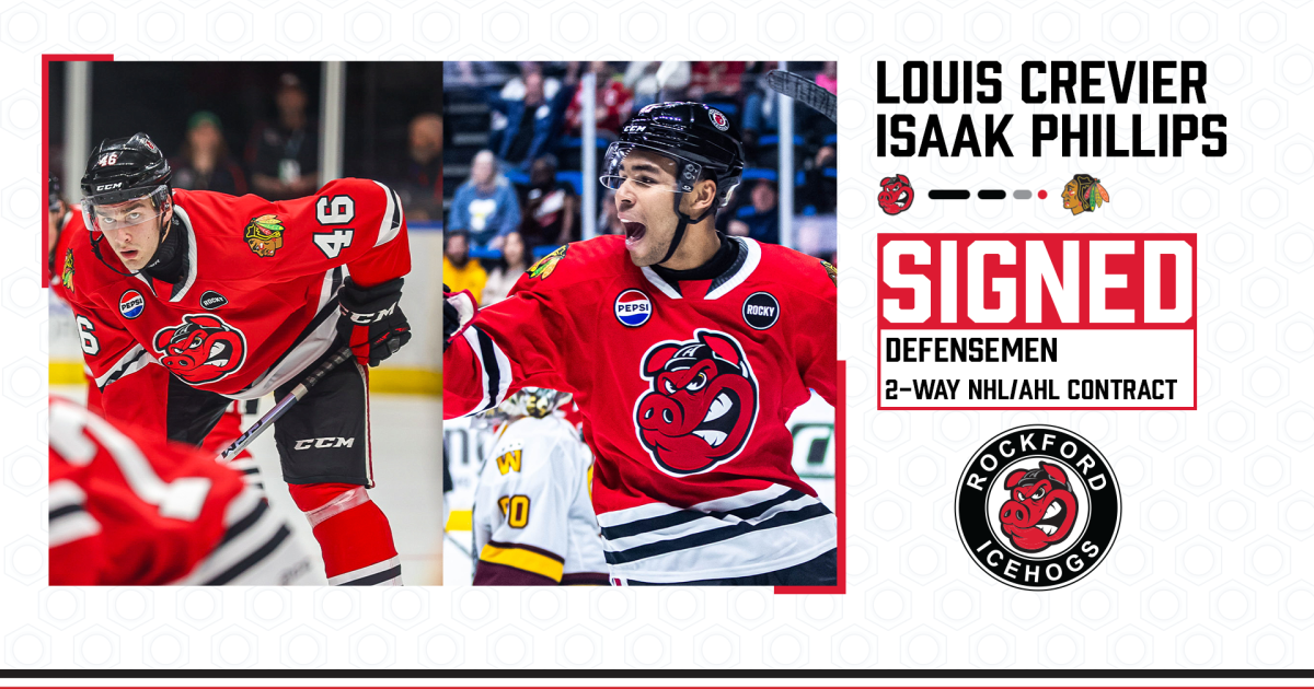 Rockford IceHogs | Blackhawks Re-Sign Crevier and Phillips to Two-Way…