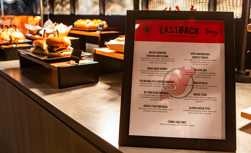 Guest enjoyed a food tasting at The Pier Club, a new premium club space located on the second Suite Level of the west side of Prudential Center.