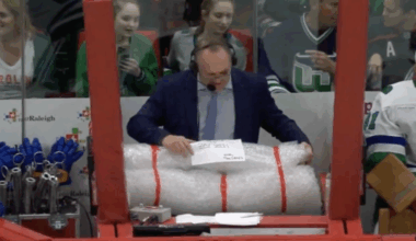 Hurricanes had hilarious gift for Sabres announcer Rob Ray in return to ice after taking puck to face