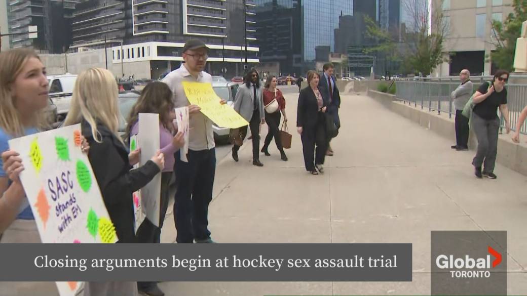 Click to play video: 'Closing arguments begin at world junior sexual assault trial'