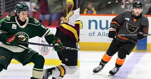 IOWA WILD SIGNS FORWARDS ELLIOT DESNOYERS AND MATTHEW SOP TO AHL CONTRACTS