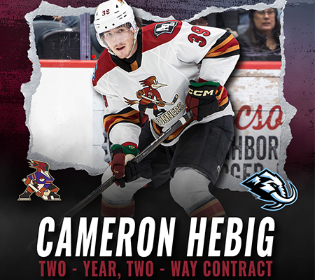 Forward Cameron Hebig Signs Two-Year, Two-Way Contract with Utah Mammoth