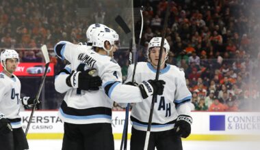 Utah Hockey Club celebrate a goal