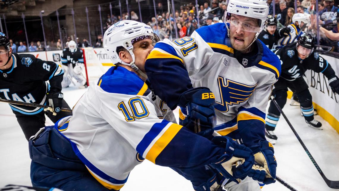 Blues beat Utah 2-1 on Kyrou's late goal to snap losing streak