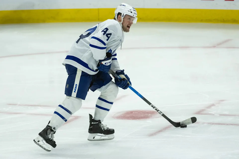 Toronto Maple Leafs defenseman Morgan RiellyMarc DesRosiers-Imagn Images