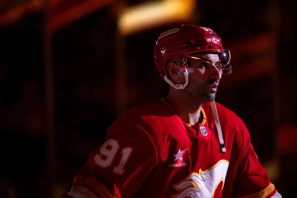 Calgary Flames center Nazem Kadri takes to the ice for an NHL game.Brett Holmes-Imagn Images