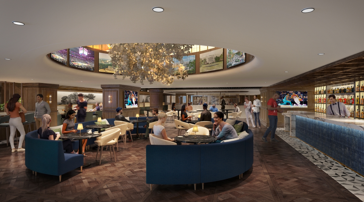 Rending of interior of United Globe Club