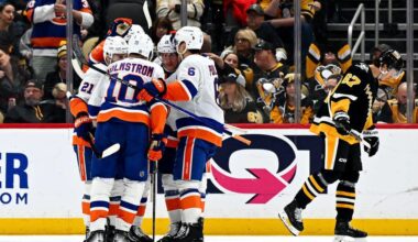 Engvall gets tiebreaking goal in Islanders' four-goal 3rd period to beat Penguins 4-2