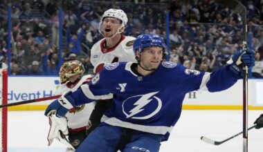 Brandon Hagel is one of five Tampa Bay Lightning players taking part in the 4 Nations Face-Off. (AP Photo)