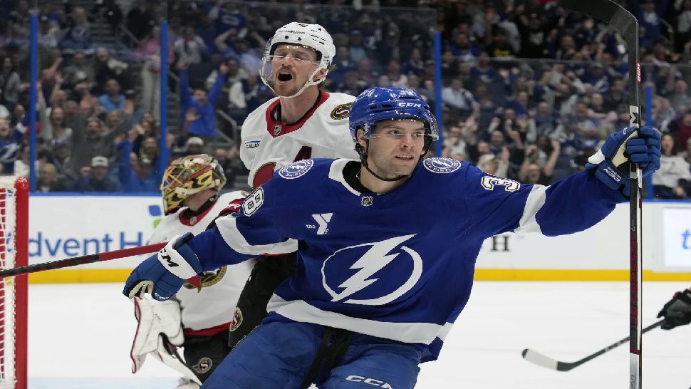 Brandon Hagel is one of five Tampa Bay Lightning players taking part in the 4 Nations Face-Off. (AP Photo)