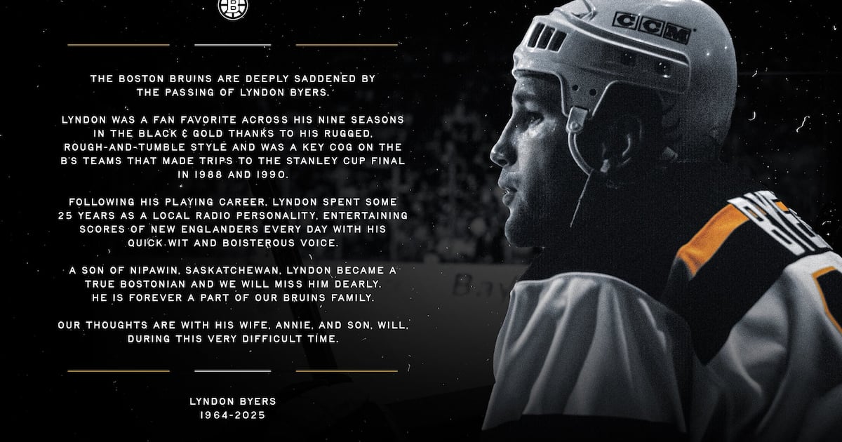 Former Boston Bruins enforcer, longtime radio host Lyndon Byers dead at 61 – Boston 25 News