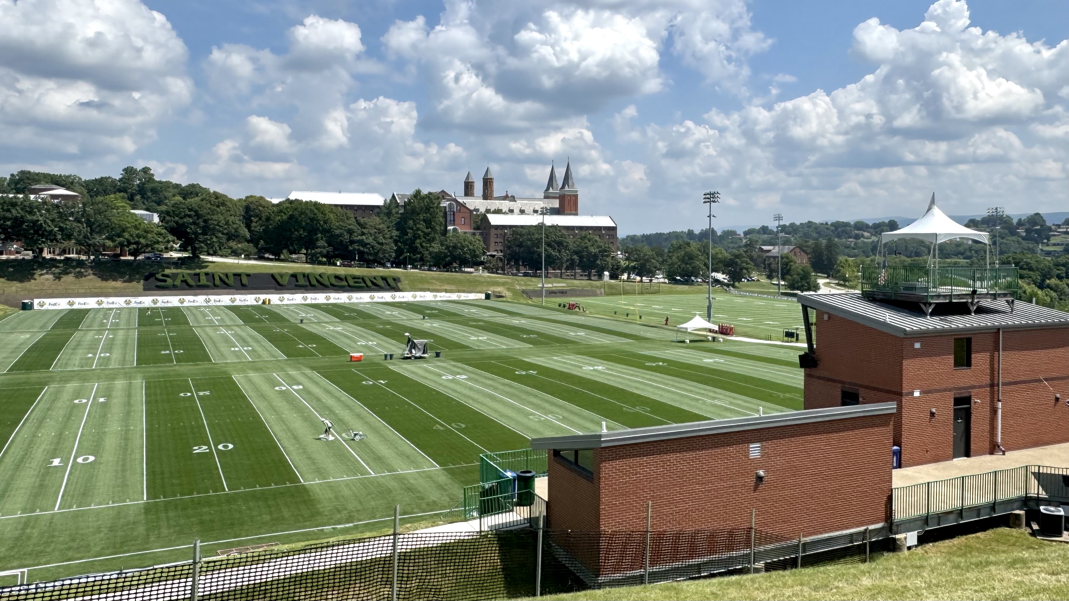 High atop the Saint Vincent College campus, Wednesday afternoon.