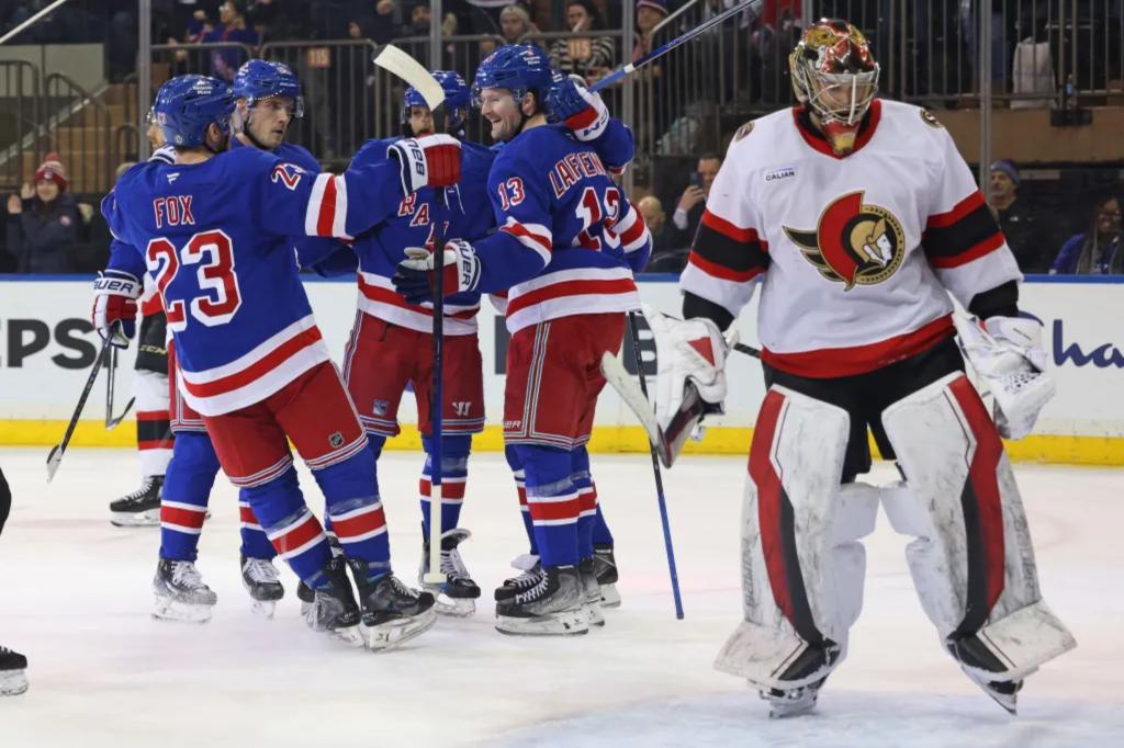 Rangers move closer to wild-card spot after destruction of Senators