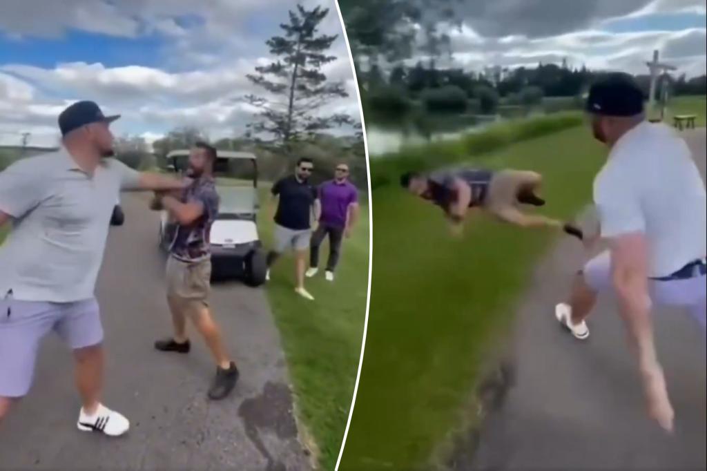 Golfer pummeled, thrown into pond during wild on-course fight: video