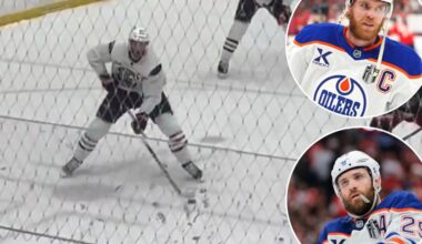 Oilers' Connor McDavid, Leon Draisaitl join beer league game in viral moment
