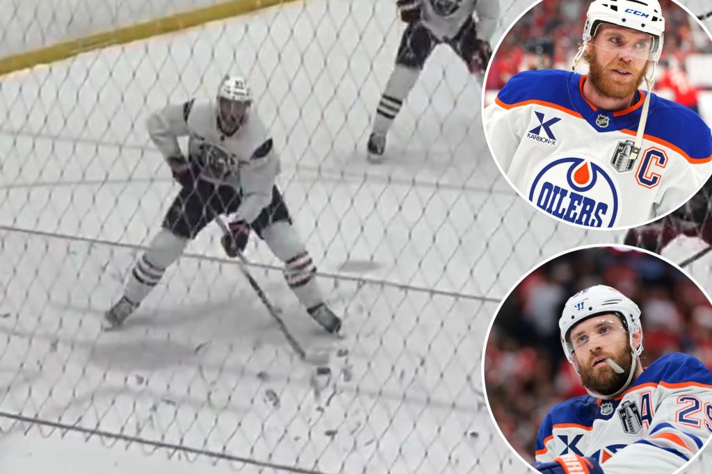 Oilers' Connor McDavid, Leon Draisaitl join beer league game in viral moment