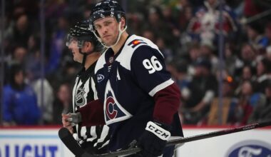 Colorado Avalanche right wing Mikko Rantanen (96) was traded to the Carolina Hurricanes on Friday in a three-way deal. (AP File Photo/David Zalubowski)