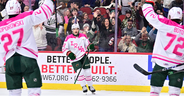 IOWA HOLDS OFF GRAND RAPIDS TO EARN 3-2 PINK IN THE RINK WIN