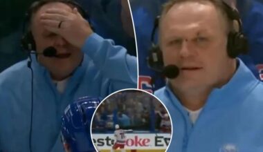 Sabres' Rob Ray takes puck to face, drops massive on-air f-bomb