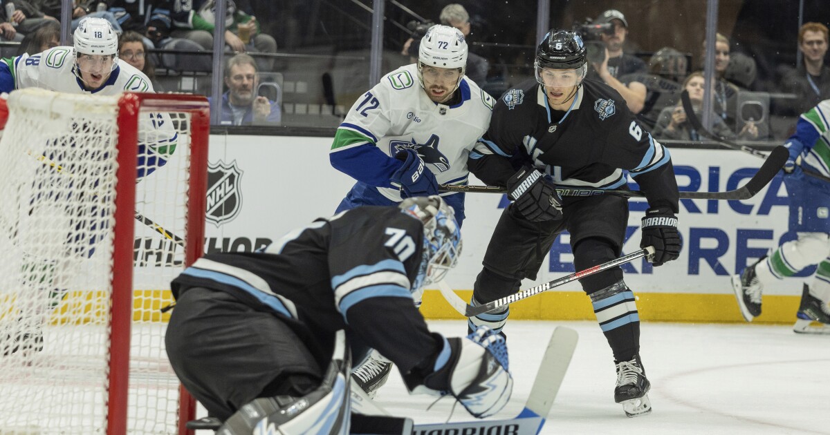 Guenther’s power-play goal late in 3rd period lifts Utah past Canucks 2-1