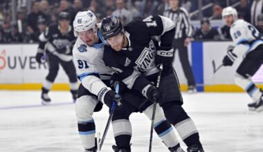 Hayton’s hat trick not enough as Utah falls to LA Kings 5-3