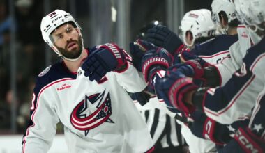 Blue Jackets get 2 goals from van Riemsdyk and beat Red Wings 5-2