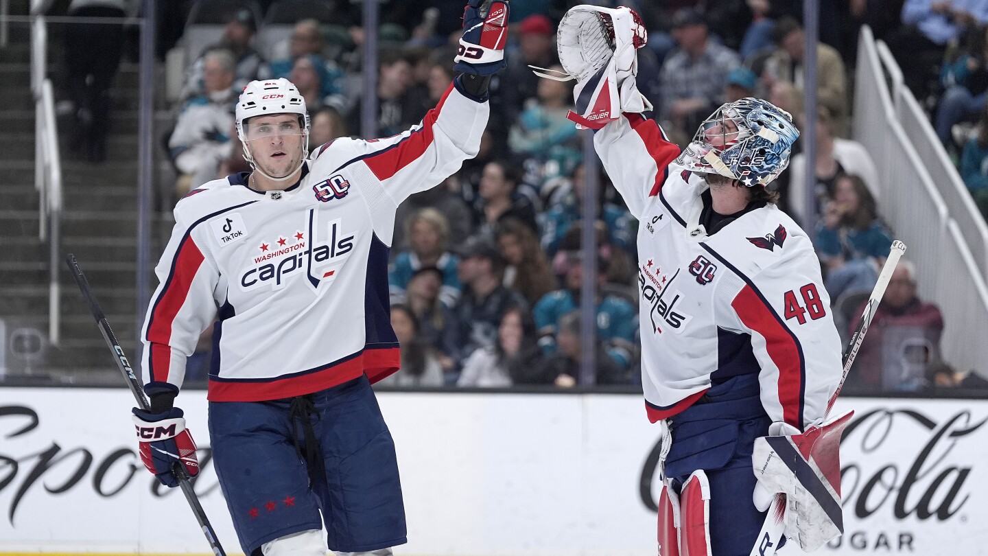 Capitals' Logan Thompson resumes skating with Aliaksei Protas close to getting back on the ice