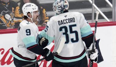 Oleksiak and Tolvanen score during third-period rally as Kraken stun reeling Penguins 4-2