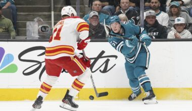 Klapka, Frost help Flames rally in third period to beat Sharks 3-2
