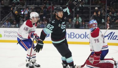 Mountour scores fastest OT goal in NHL history in Kraken's comeback win over Canadiens