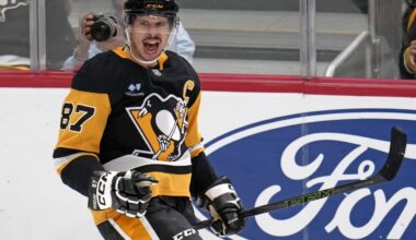 Sidney Crosby scores 600th career NHL goal, but Penguins fall to Utah 6-1