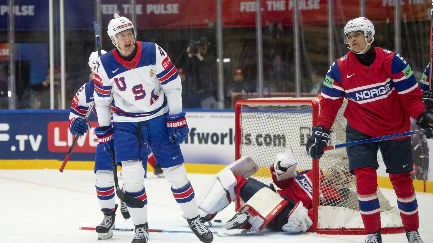 Tage Thompson scores OT winner as US edges Norway 6-5 at ice hockey worlds