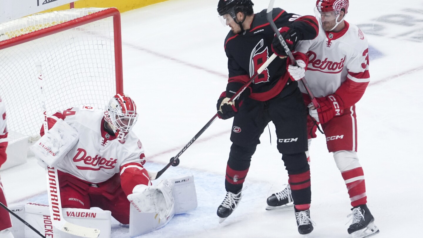 Martinook helps the Hurricanes top the Red Wings 2-1